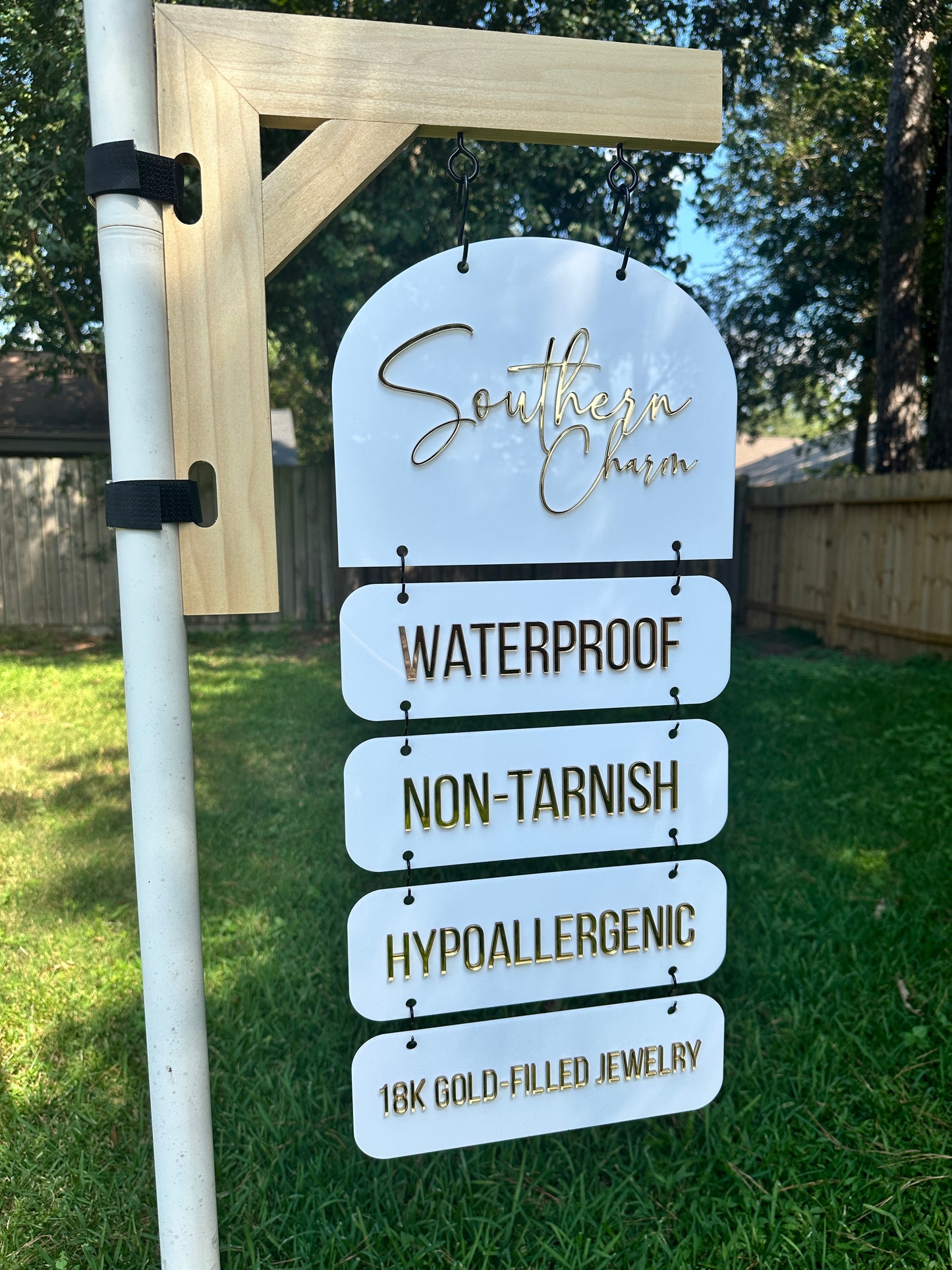 Custom Tent Hanger Display with Acrylic Logo Sign