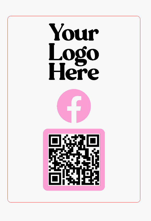 Single QR Code Sign with Social Media Symbol