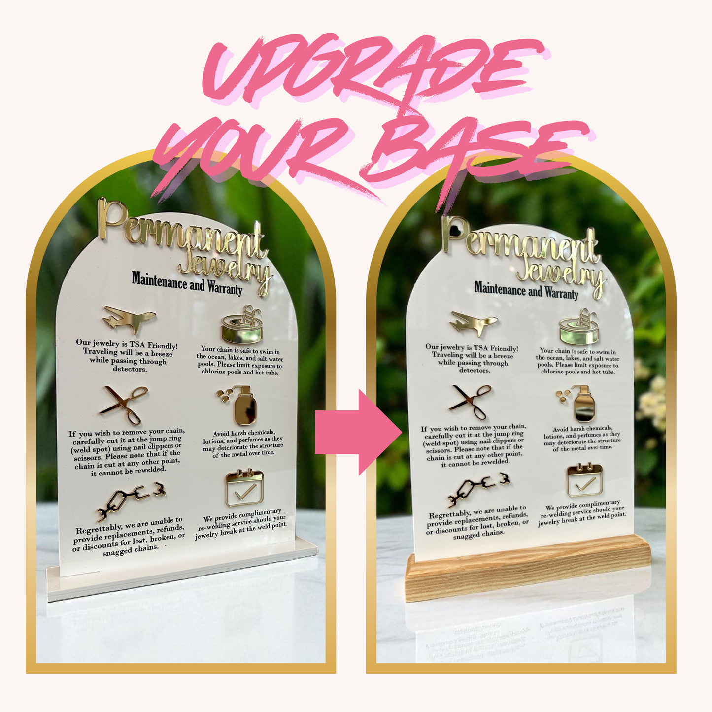 Arched Acrylic QR Code Sign – 5 or 6 Code Display for Menus, Payments & Links