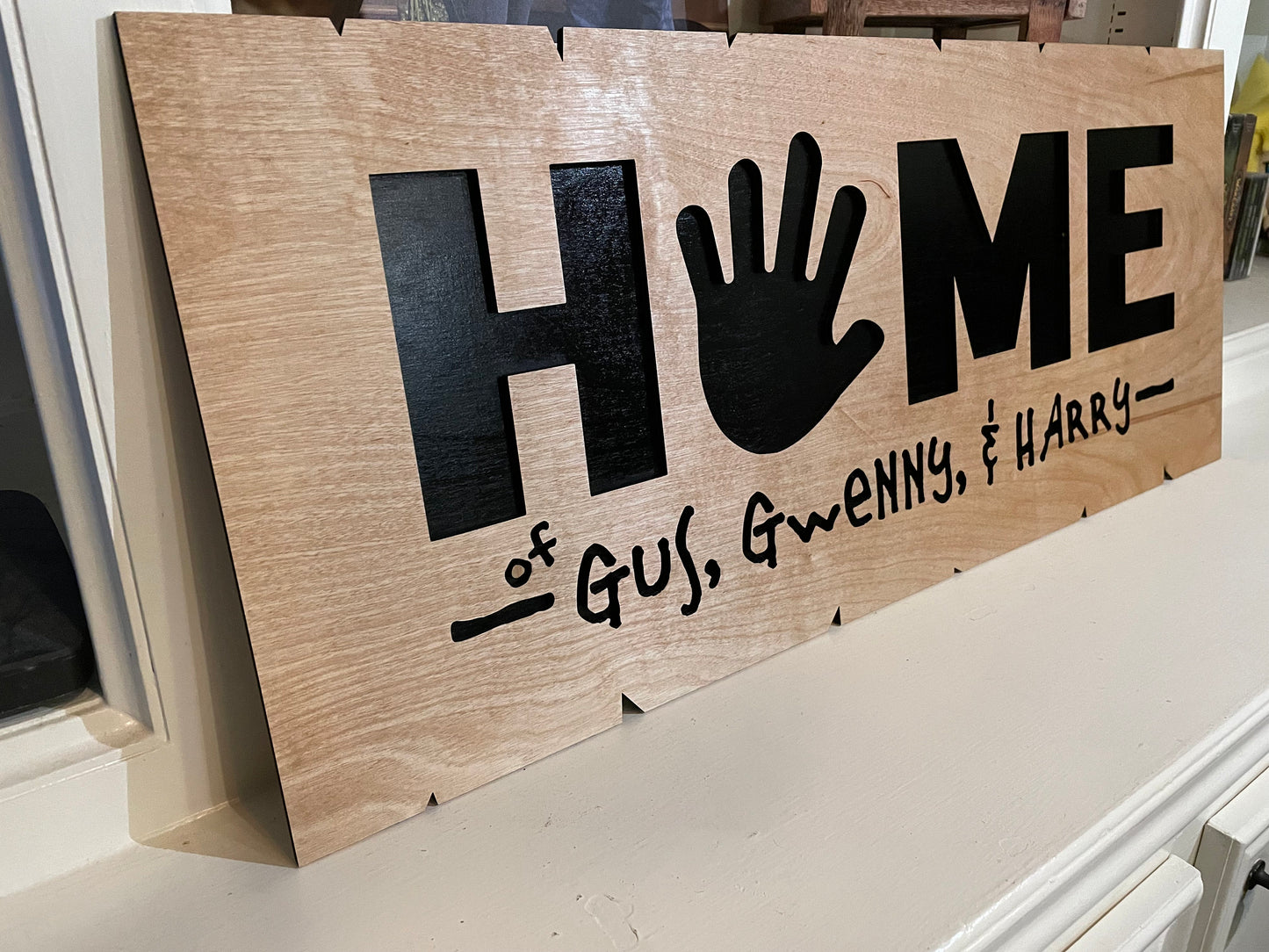 Personalized Wood Home Sign with Kids Names