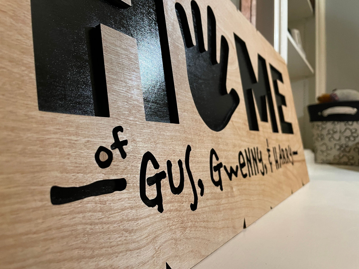 Personalized Wood Home Sign with Kids Names