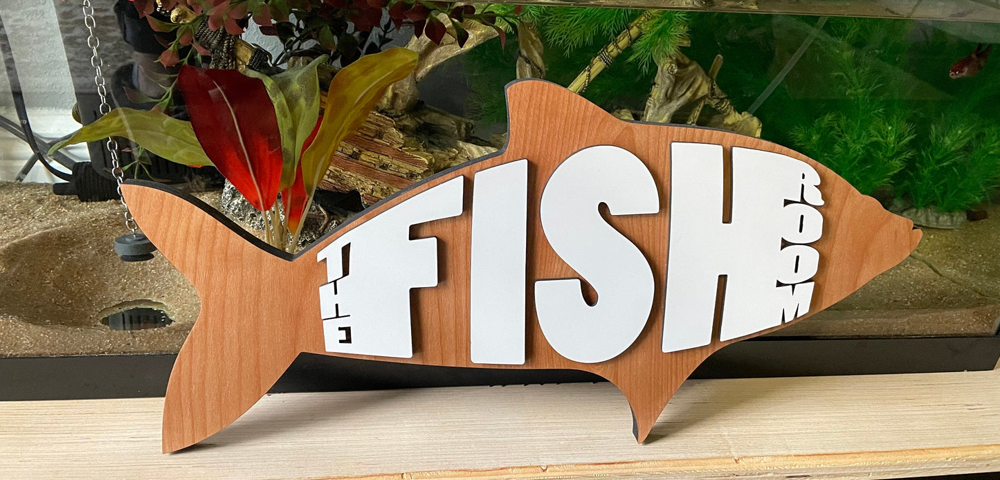 The Fish Room sign - Fish aquarium - Fish lovers wall hanger - Aquarium hanger
