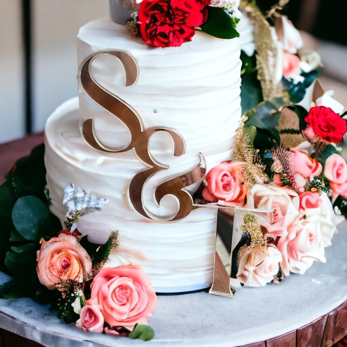Custom Initial Cake Charm, Wedding Cake Topper, Acrylic Charm, Personalized Acrylic Cake Decor