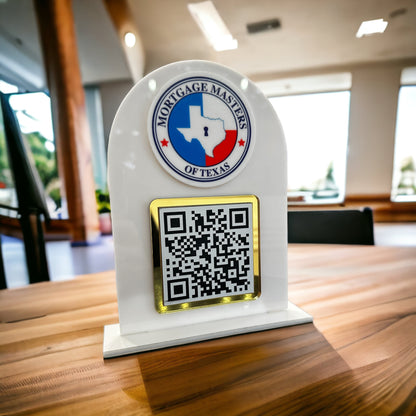 Arched Single QR Code Sign with your Logo