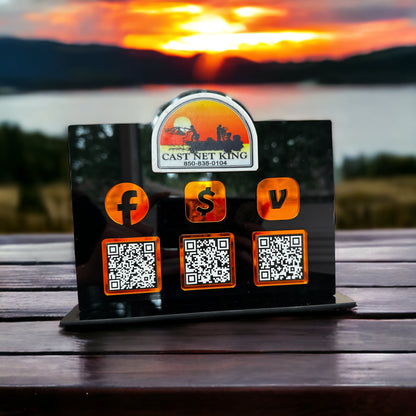 Three QR Code Sign with your Logo