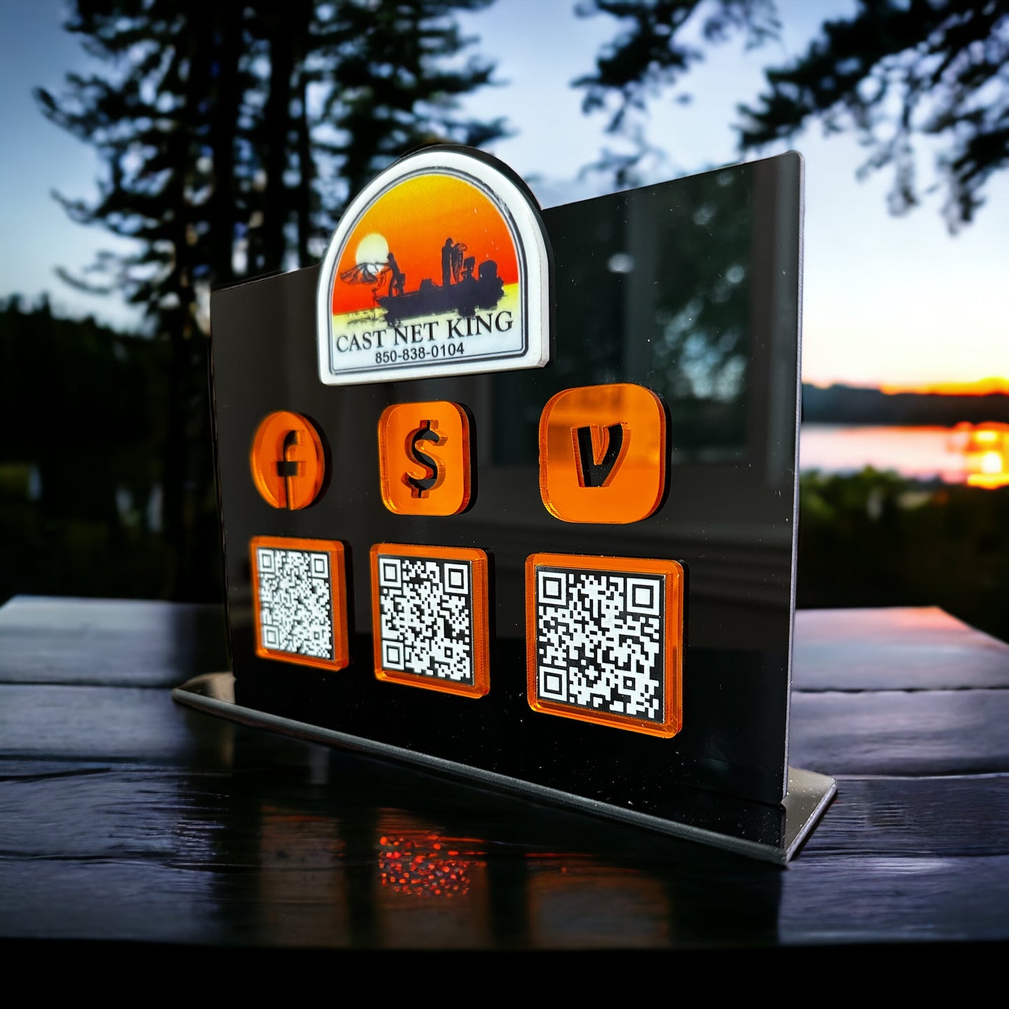 Three QR Code Sign with your Logo