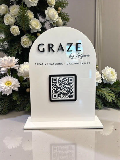 Arched Single QR Code Sign with your Logo