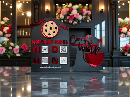 Six QR Code Sign for Bakers and Chefs with Mixer