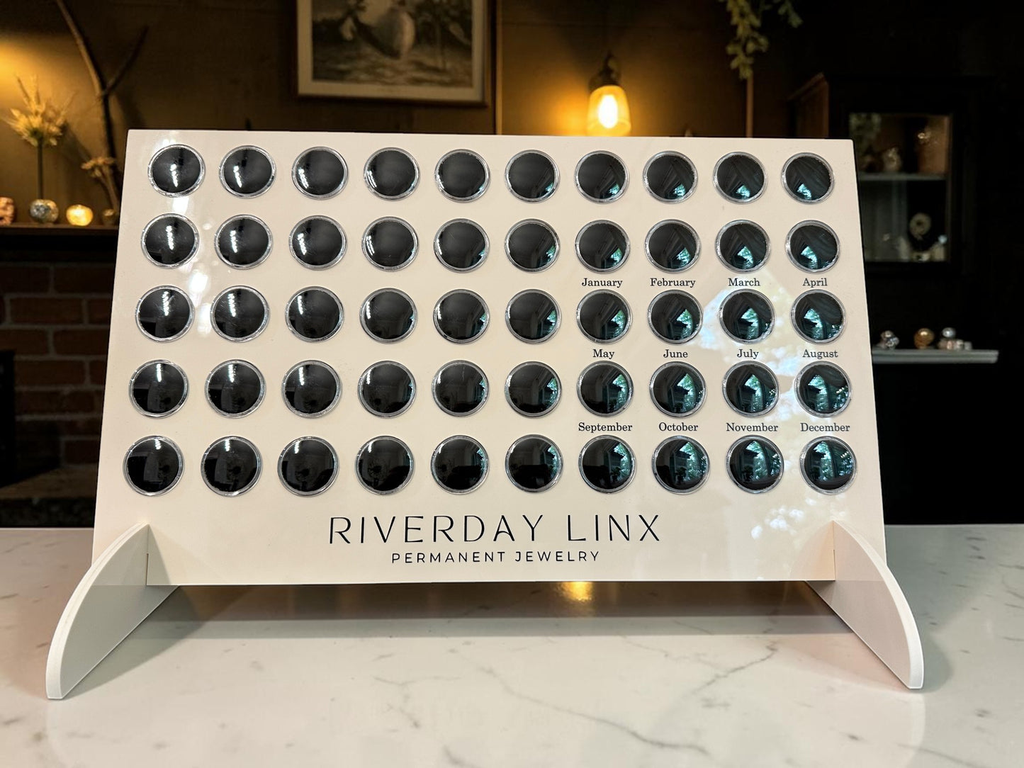 Acrylic Gem Display Stand with Built in Birthstone Section