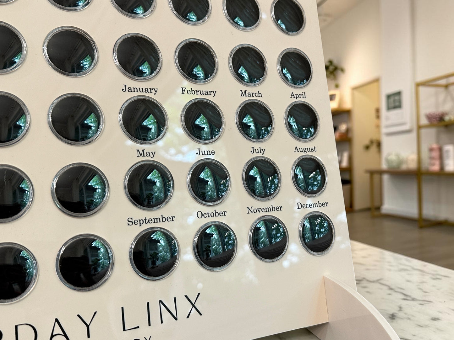 Acrylic Gem Display Stand with Built in Birthstone Section