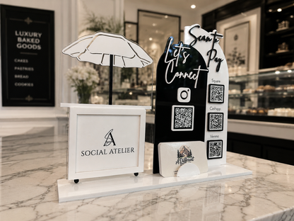 Triple Arch Charcuterie Cart Sign with Scan To Pay Options
