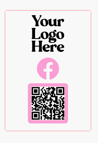 Single QR Code Sign with Social Media Symbol