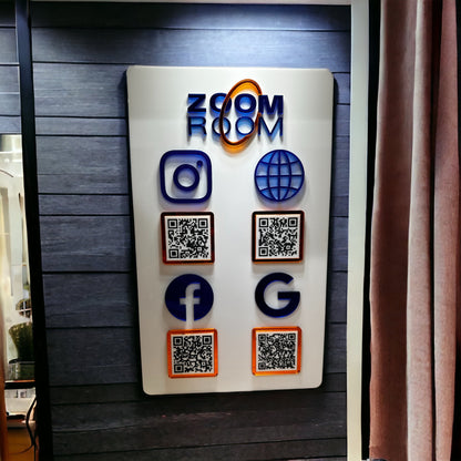 Four QR Code Sign with your Logo