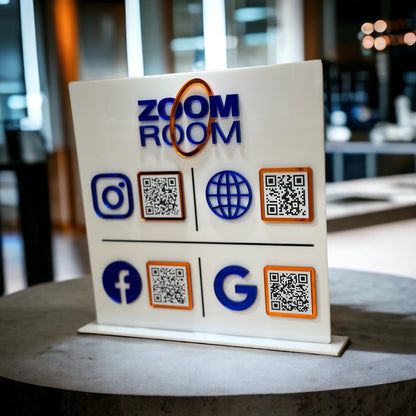 Four QR Code Sign with your Logo