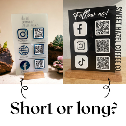 Two QR Code Sign with Social Media Tags