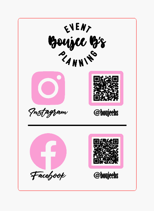 Two QR Code Sign with Social Media Tags