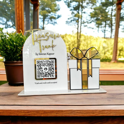 Single QR Code Custom Sign with Present Box