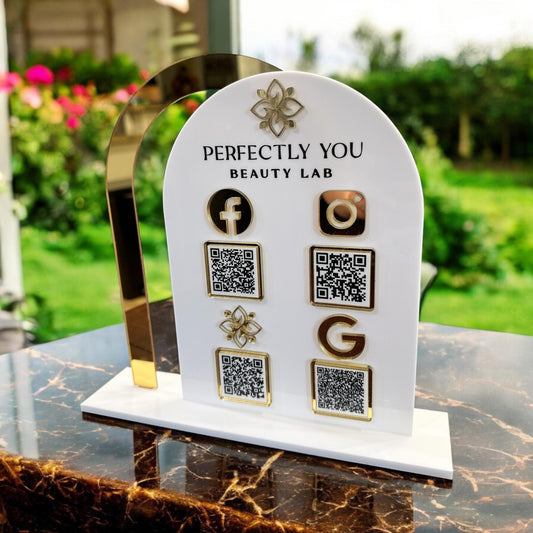 Double Arch QR Code Business Sign, Logo Display