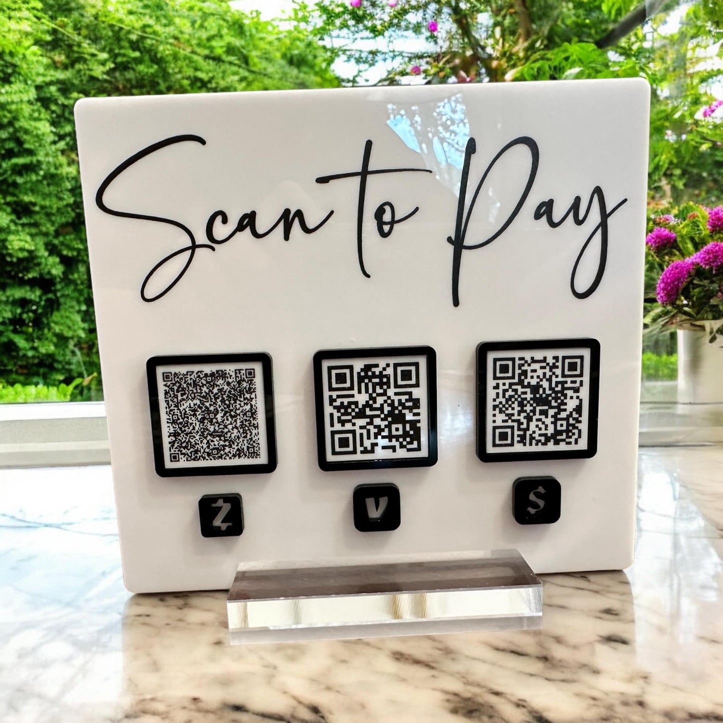 Scan to Pay QR Code Sign, Vendor Event Acrylic Display