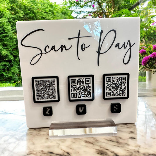 Scan to Pay QR Code Sign, Vendor Event Acrylic Display