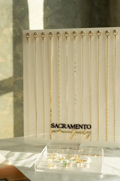 Permanent Jewelry Bracelet and Chain Display 12 Hooks