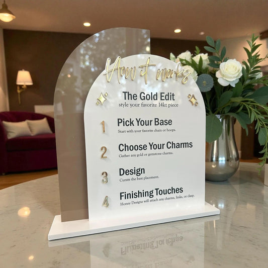 Double Arch “How It Works” Permanent Jewelry Sign