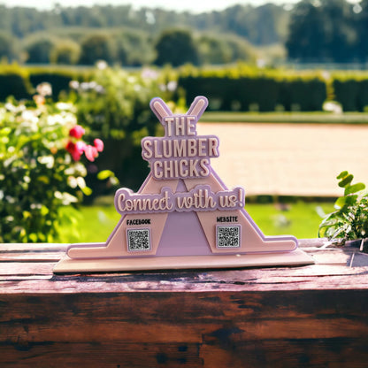 Custom Tent Two or Three QR Code Sign, Social Media Display for Business