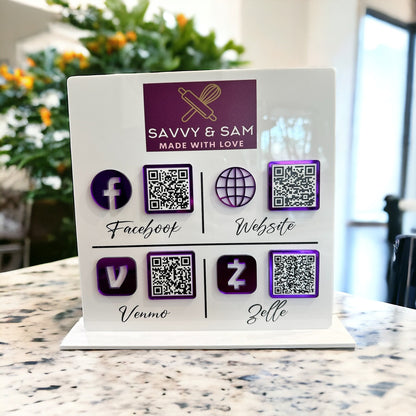 Four QR Code Sign with your Logo