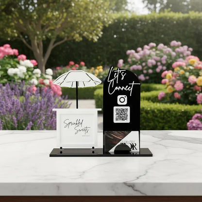 Charcuterie Cart QR Code Sign | Arch Pay/Connect Sign with Logo