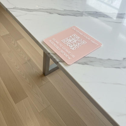 QR Code Table Sign 4” | Adhesive Social Media or Payment QR