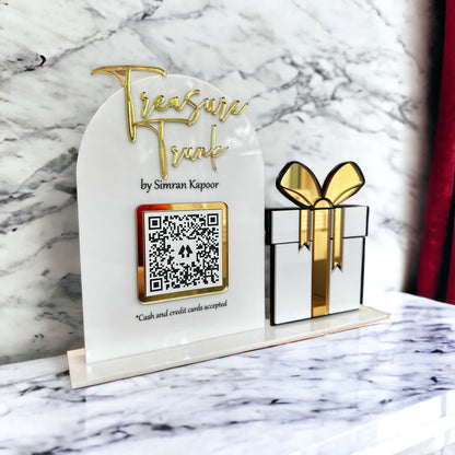Single QR Code Custom Sign with Present Box