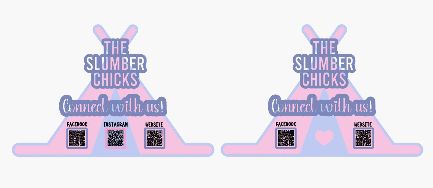 Custom Tent Two or Three QR Code Sign, Social Media Display for Business