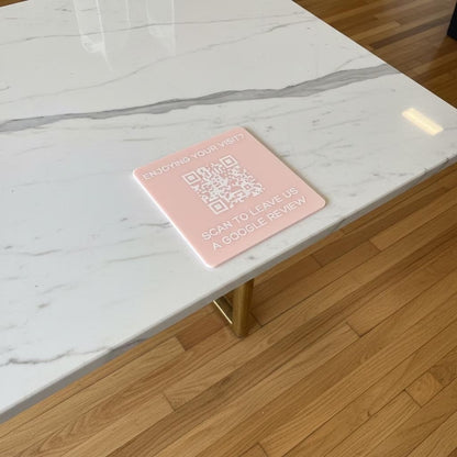 QR Code Table Sign 4” | Adhesive Social Media or Payment QR