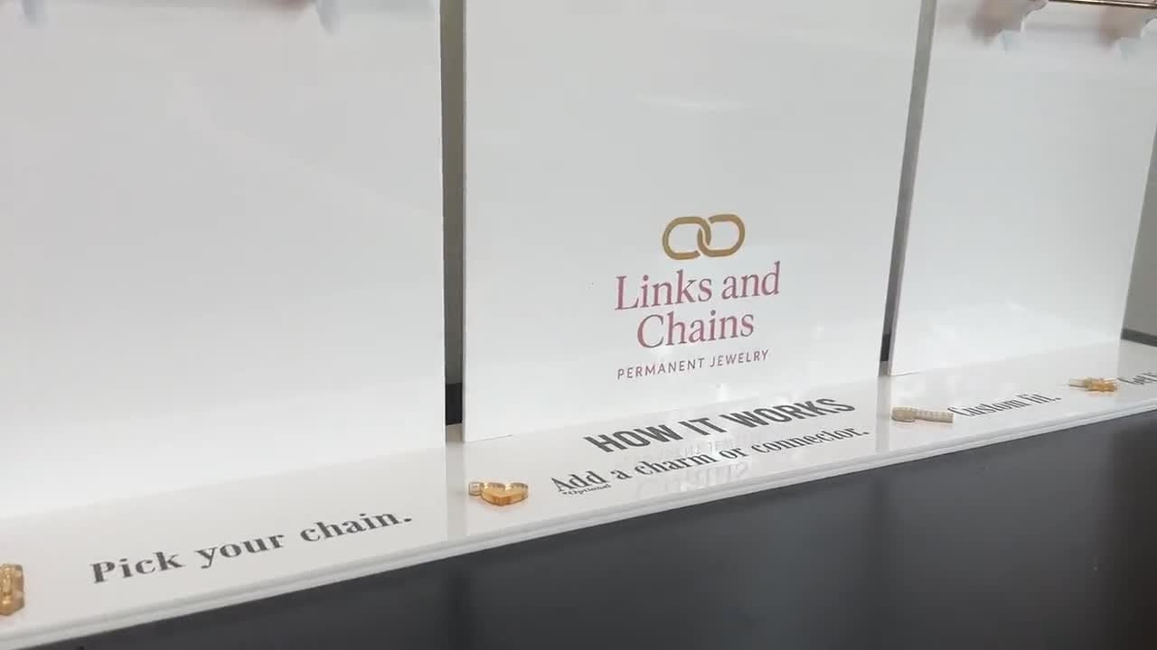 Arched Acrylic Permanent Jewelry Display Stand for Pop-Up Booths