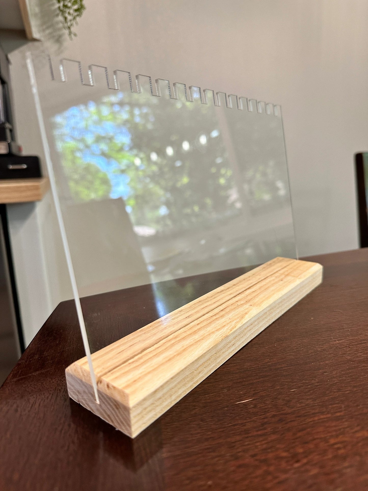 Acrylic Jewelry Chain Display with Ash Wood Base