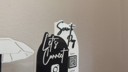 Triple Arch Charcuterie Cart Sign with Scan To Pay Options