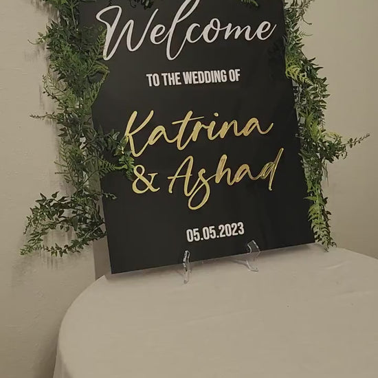 Acrylic Welcome Sign, Acrylic Wedding Sign, 3D Welcome Sign, Acrylic Raised Lettering, Personalized Wedding Signage