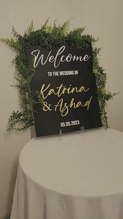 Acrylic Welcome Sign, Acrylic Wedding Sign, 3D Welcome Sign, Acrylic Raised Lettering, Personalized Wedding Signage