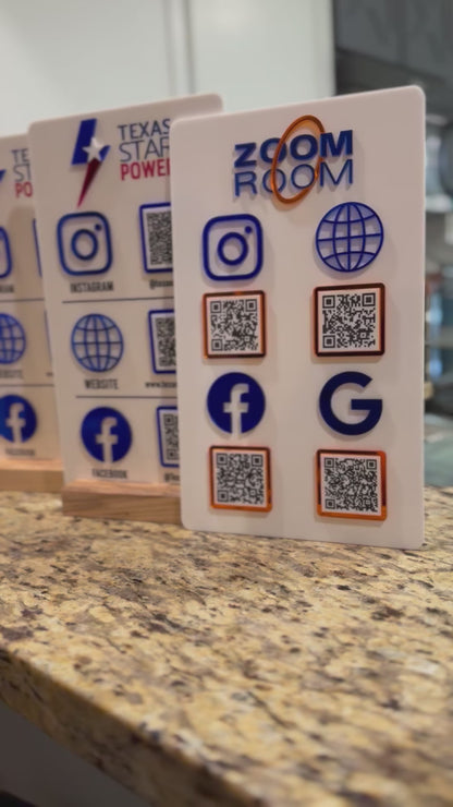 Four QR Code Sign with your Logo