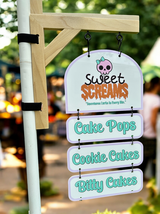 Custom Tent Hanger Display with Acrylic Logo Sign