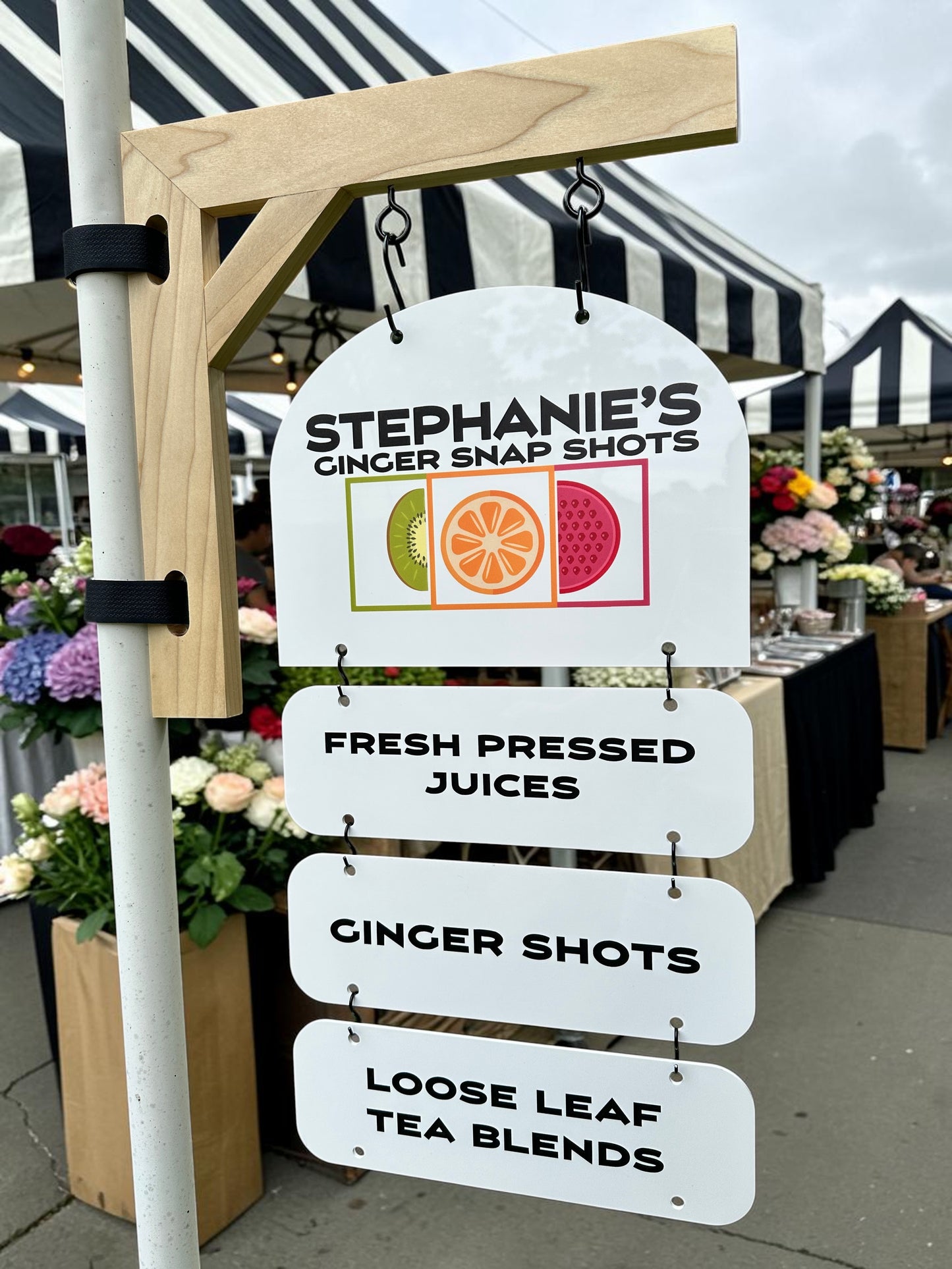 Custom Tent Hanger Display with Acrylic Logo Sign