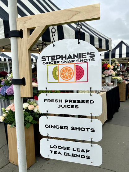 Custom Tent Hanger Display with Acrylic Logo Sign