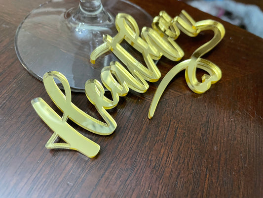 XL Acrylic Drink Name Tag - Wedding drink marker - Seating arrangement - Party gift favors