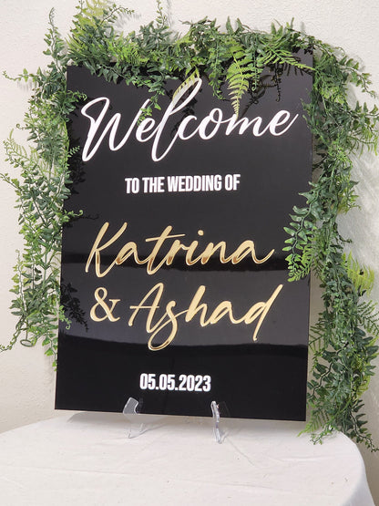 Acrylic Welcome Sign, Acrylic Wedding Sign, 3D Welcome Sign, Acrylic Raised Lettering, Personalized Wedding Signage