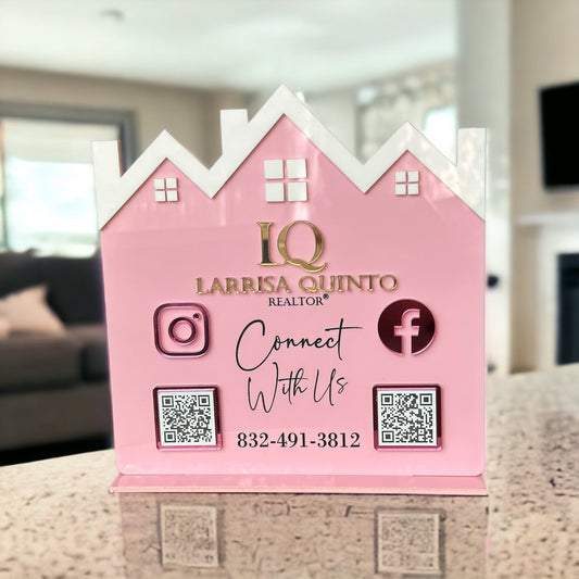 Realtor QR Code Sign, House Review Sign, Payment Sign, Tabletop Vendor Event Sign, Custom Logo Sign for Business